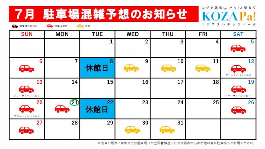 ７月駐車場混雑状況